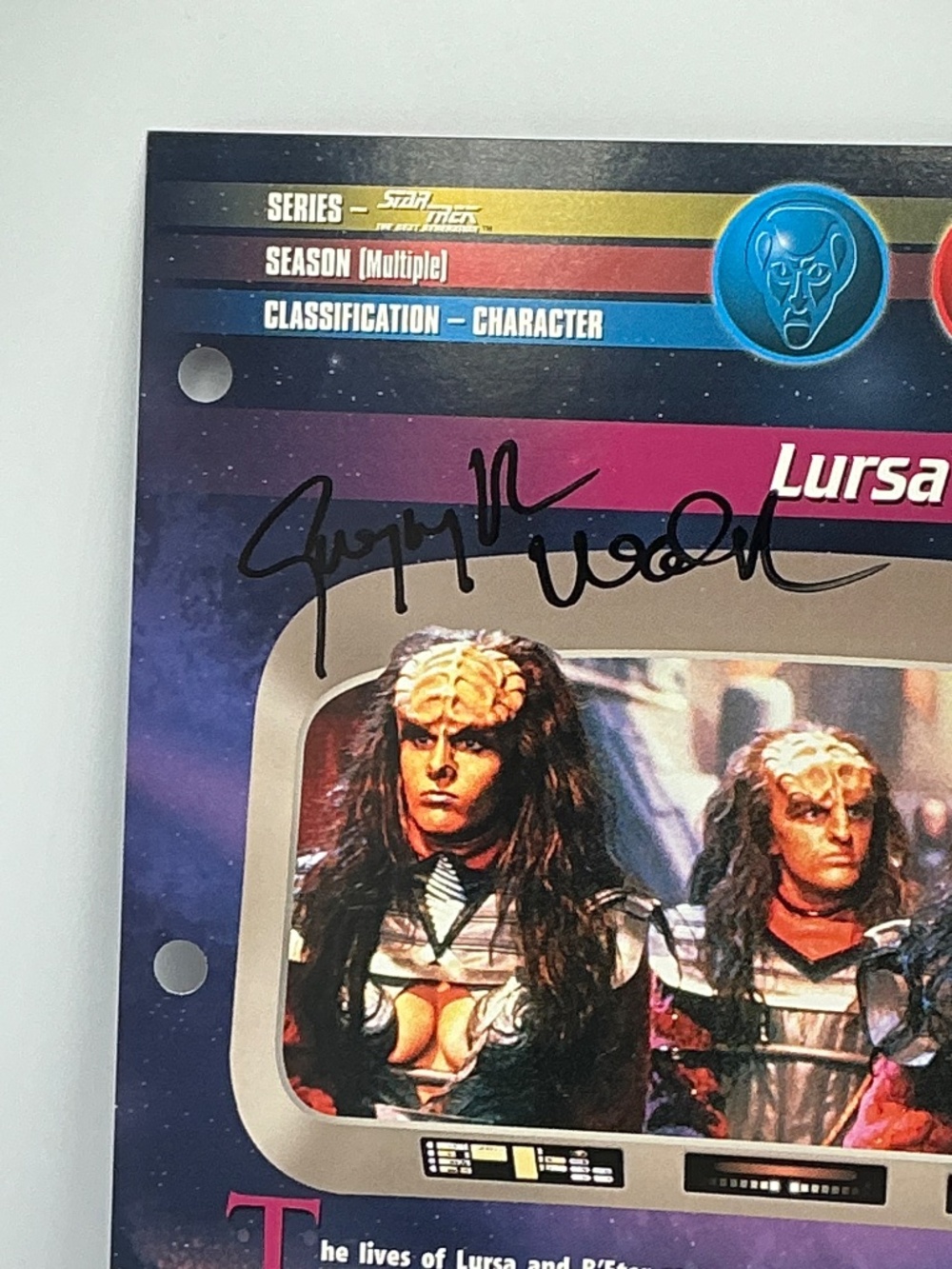 Star Trek Autographed Gwynyth Walsh Signed Fact File Page BEtor Duras Sisters - Picture 3 of 10
